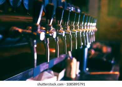Beer Tap Array From Beer Bar