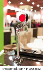 Beer Tap In Bar, Mock Up With Selective Focus