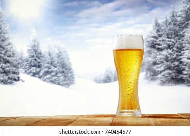 Beer And Winter Landscape 