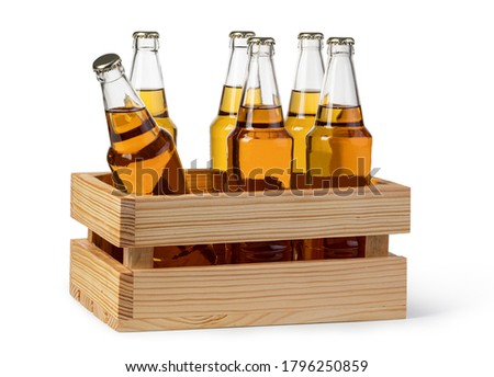 Beer wooden box isolated on a white background