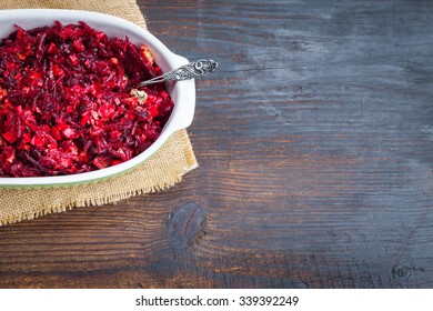 Beet Box, Traditional Finnish Christmas Food, On Rustic Wooden Table