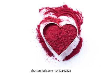 Beet Powder In A Heart Shape