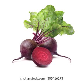 Beet Root Leaves Square Isolated On White Background As Package Design Element