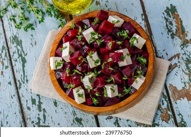 Beet Salad And Feta Cheese