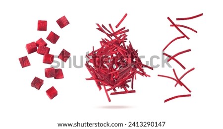beet set of sliced beet on a white background