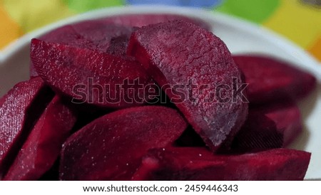 Beetroot (Beta vulgaris) is a root vegetable also known as red beet, table beet, garden beet, or just beet. beetroots are a great source of fiber. portrait close shoots with natural blur background.