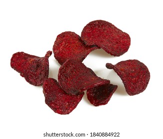 beetroot chips isolated on white