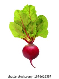 Beetroot with leaves isolated on white