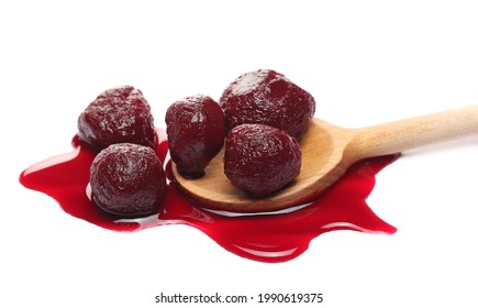 Beetroot pile, small round beets in juice isolated on white background