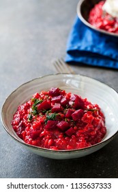 Beetroot Risotto In A Bowl