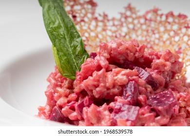 Beetroot risotto. Italian pink risotto