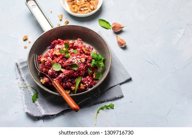 Beetroot Risotto with Parmesan, Italian Cuisine, Vegetarian Meal