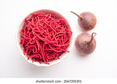 Beetroot Sev Or Fried Noodles Is A Colourful And Healthy Namkeen Recipe From India