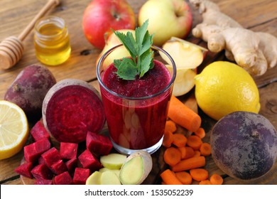 Beetroot Smoothie With Apple Carrot And Ginger