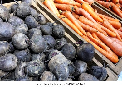 Beets and carrots in a box