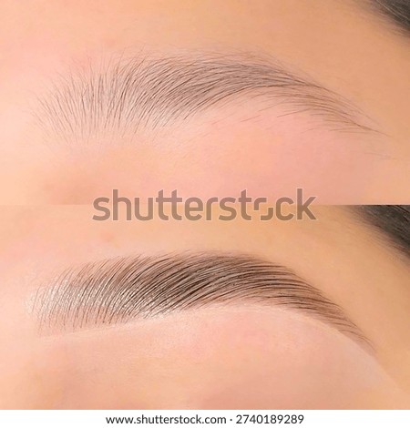 Before and after eyebrow styling. Eyebrows. Eyelash extensions 