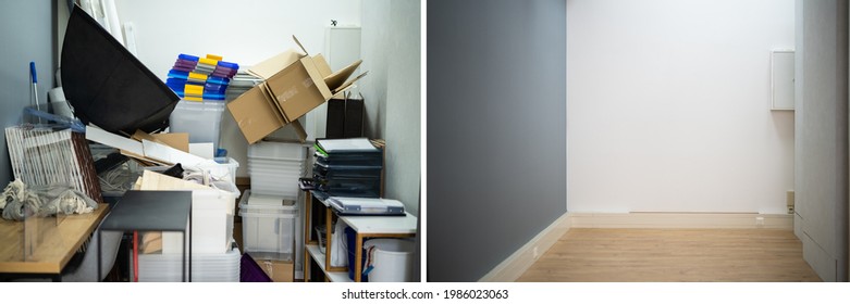 Before After Messy Room Declutter And Clearing