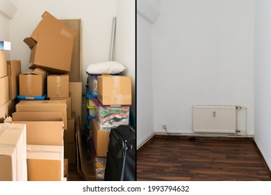 Before And After Room Declutter. Untidy House
