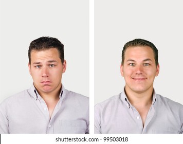 Before And After, Unhappy Man Becomes Very Happy Man