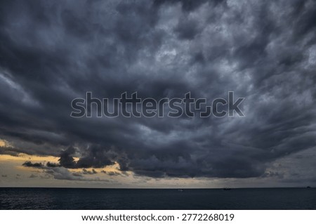 Before the storm. The origin of a tornado over the Black sea near Batumi (Georgia).