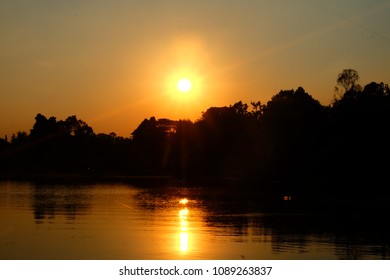 Before The Sun Goes Down To Chi River. Thailand.