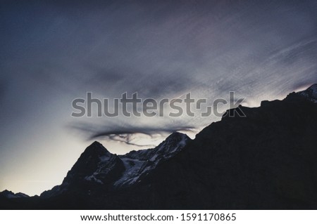 Similar – Säntis at Dawn Berg Säntis