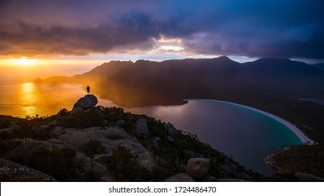before sunrise at wineglass bay