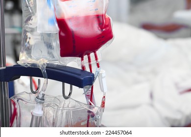 Before transfusion dose blood inside hospital room