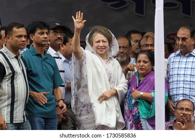 Begam Khaleda Zia Bangladesh Nationalist Party’s Chairperson Welcoming People In A Programme In Dhaka, Bangladesh On November 25, 2013.  