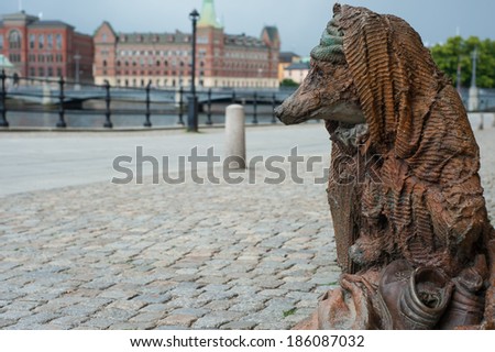 Beggar fox in Stockholm city center.