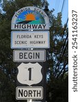 Begin of US-Highway 1 in Key West, Florida, USA