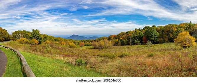 Beginning of autumn colors in the Shenandoah National Park at 3500 feet altitude.