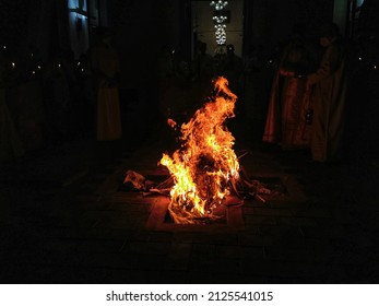 The beginning of a fire