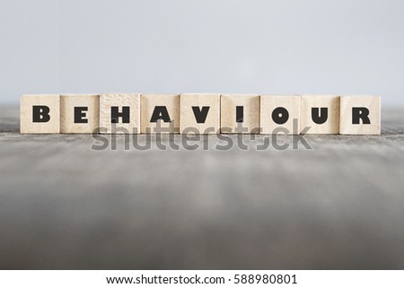 BEHAVIOUR word made with building blocks
