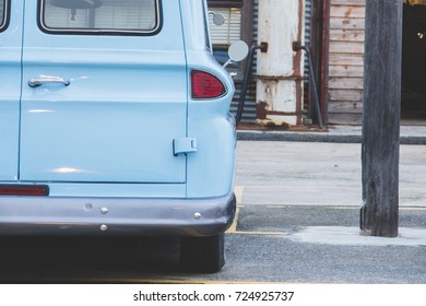 Behind classic car