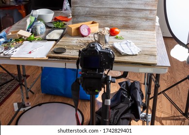 A Behind The Scenes Look At A Food Photography Photo Shoot Production.