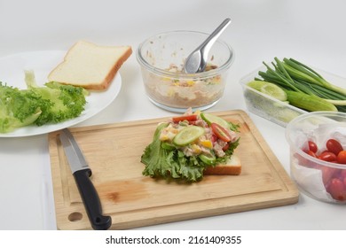 Behind The Scenes Of Tuna Sandwich In The Kitchen.