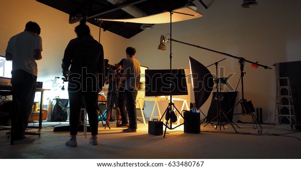 Behind Shooting Production Crew Team Silhouette Stock Photo (Edit Now ...