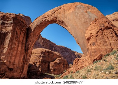 Behind and Side View of Rainbow Bridge, Rainbow Bridge National Monument, Lake Powell, Utah