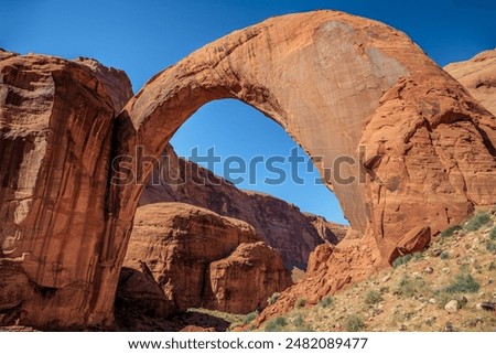 Behind and Side View of Rainbow Bridge, Rainbow Bridge National Monument, Lake Powell, Utah