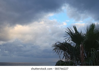 Behind Storm Clouds You Can See The Blue Sky. Marina Di Patti. Sicily.