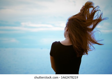 Behind Woman Long Hair Nature Long Stock Photo (Edit Now) 1462478219