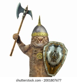 Beige Cat Armed Battle Axe Helmet Stock Photo 2001807677 | Shutterstock