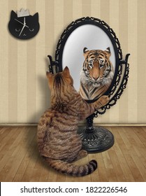 94 Cat Seeing Lion In Mirror Images, Stock Photos & Vectors | Shutterstock