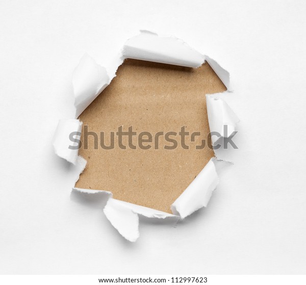 Beige Circle Shape Breakthrough Paper Hole Stock Photo 112997623 ...