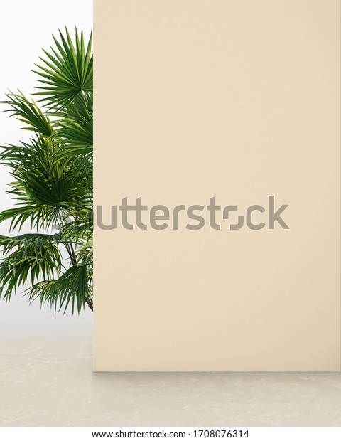 Beige Colored Wall Plant Background Product ภาพสต็อก 1708076314