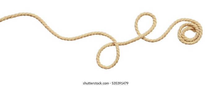Beige cotton rope curl isolated on white - Shutterstock ID 535391479