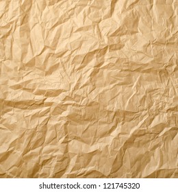 Beige Crumpled Paper For Background