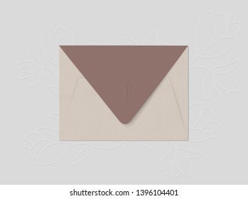 Beige envelope design mockup background