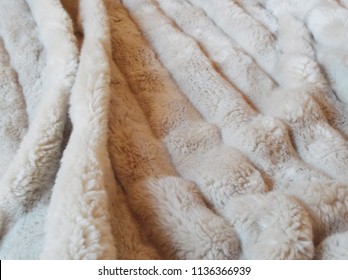 Beige Faux Fur Blanket 